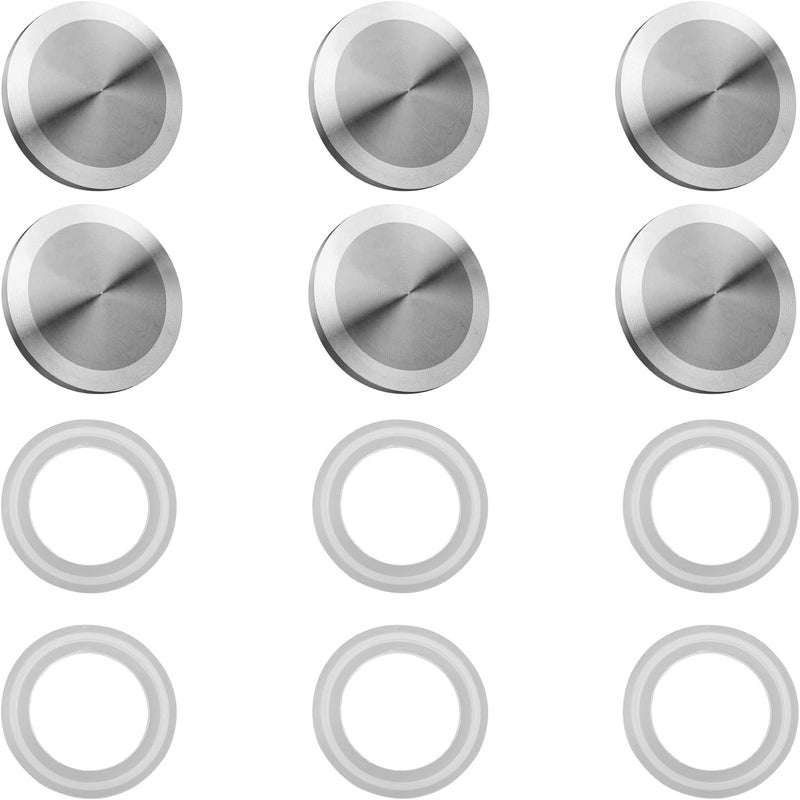 GLSJA 6pcs 1.5" Tri Clamp End Cap, Stainless Steel Sanitary Plug for 50.5mm OD Tri Clamp Clover Stainless Steel 304 Fitting Clamp with Silicone Gasket - Image 1